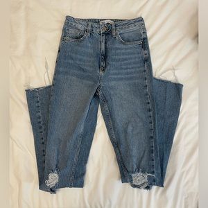 Zara Straight Leg raw hem jeans